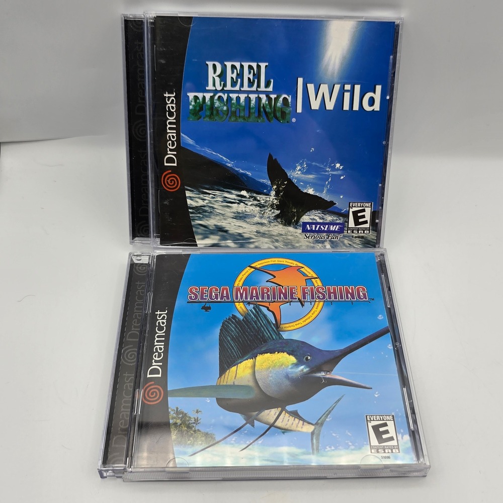 Sega Marine Fishing & Reel Fishing Wild Dreamcast NTSC-U Blue Arcade Game